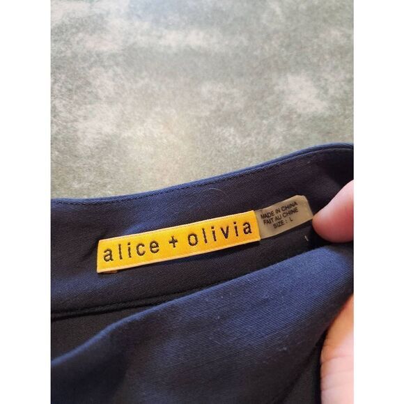 ALICE + OLIVIA Diaz Boxy blue  Shift Dress sz Large - Picture 2 of 4